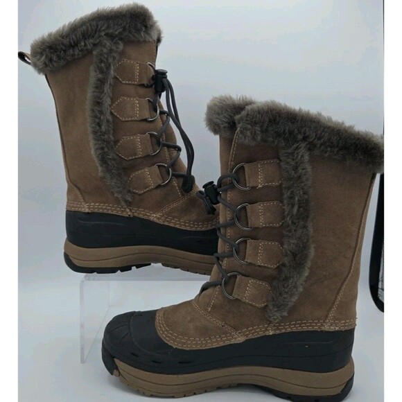 Baffin Chloe Women's Brown Calf Height Boot US Sz 7 Faux Fur Winter Boot - Picture 2 of 9